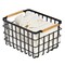 mDesign Metal Steel Wire Square Closet Storage Basket w/ Handles
